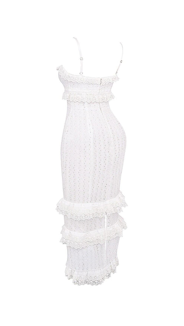 White Broderie Maxi Dress