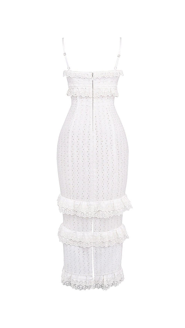 White Broderie Maxi Dress