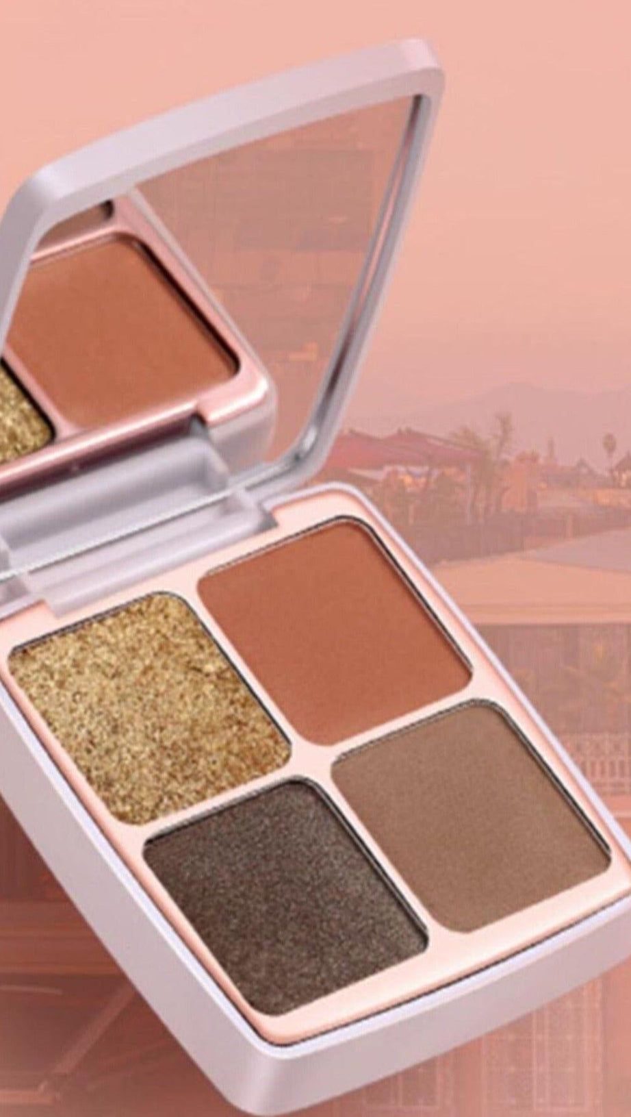 4 Farben Matt Perlglanz Glitzer Feinpuder Lidschatten