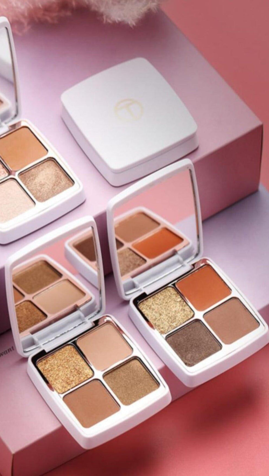 4 Farben Matt Perlglanz Glitzer Feinpuder Lidschatten