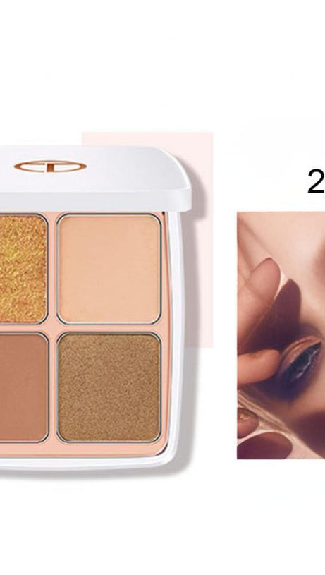 4 Farben Matt Perlglanz Glitzer Feinpuder Lidschatten