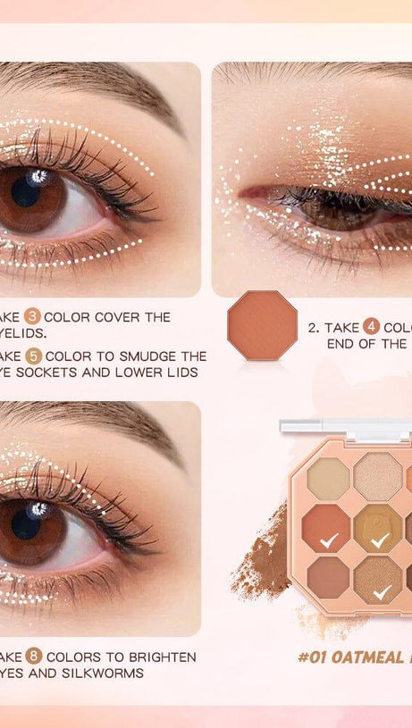 Mattierter Lidschatten mit Perlglanz und Glitzer-Pailletten