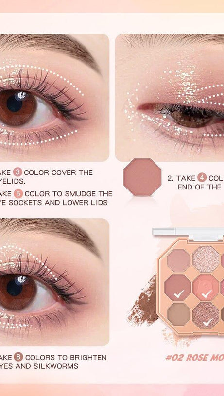 Mattierter Lidschatten mit Perlglanz und Glitzer-Pailletten