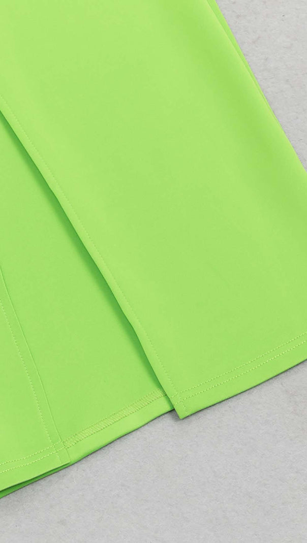 AIIZIE ASYMMETRIC SHOULDER MIDI DRESS IN GREEN - product image