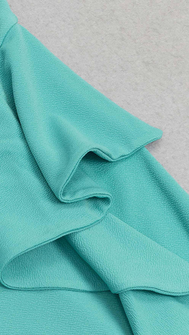 AIIZIE BANDEAU RUFFLES MIDI DRESS IN GREEN - product image