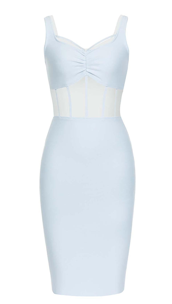 AIIZIE BODYCON CORSET MIDI DRESS IN BLUE - product image
