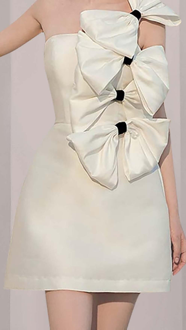 AIIZIE BOWS-EMBELLISHED SLEEVELESS MIDI DRESS IN WHITE - product image