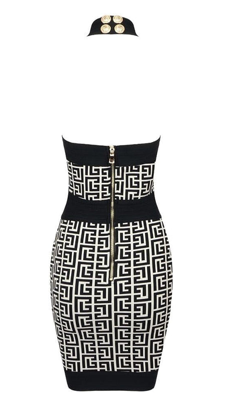 MINI ABITO CON MONOGRAMMA HALTER IN COLORI MISTI