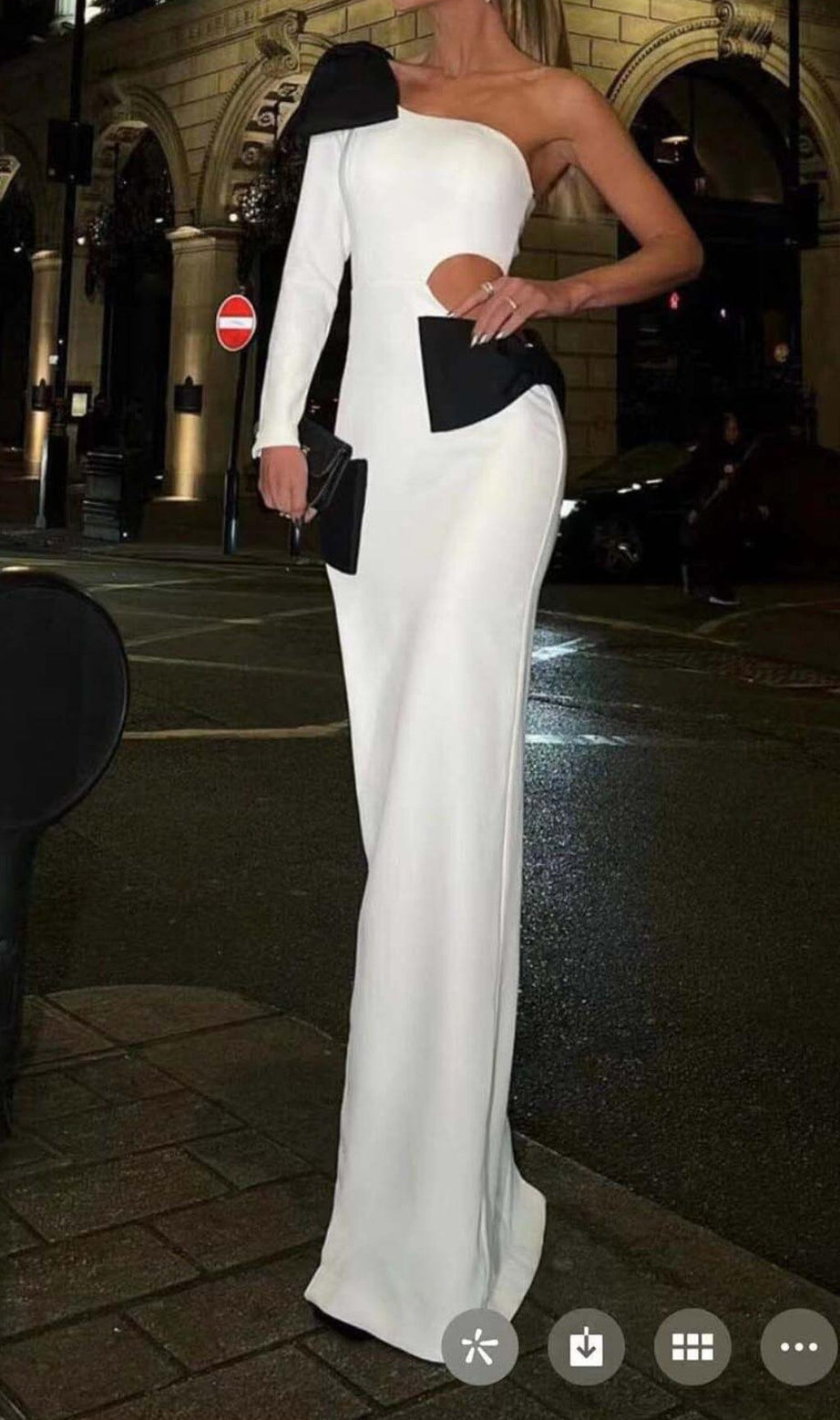 CUT OUT ONE-SHOULDER MAXI DRESS IN WHITE