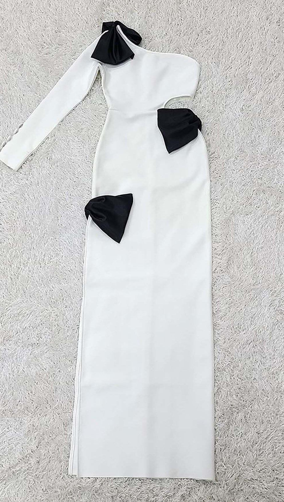 CUT OUT ONE-SHOULDER MAXI DRESS IN WHITE