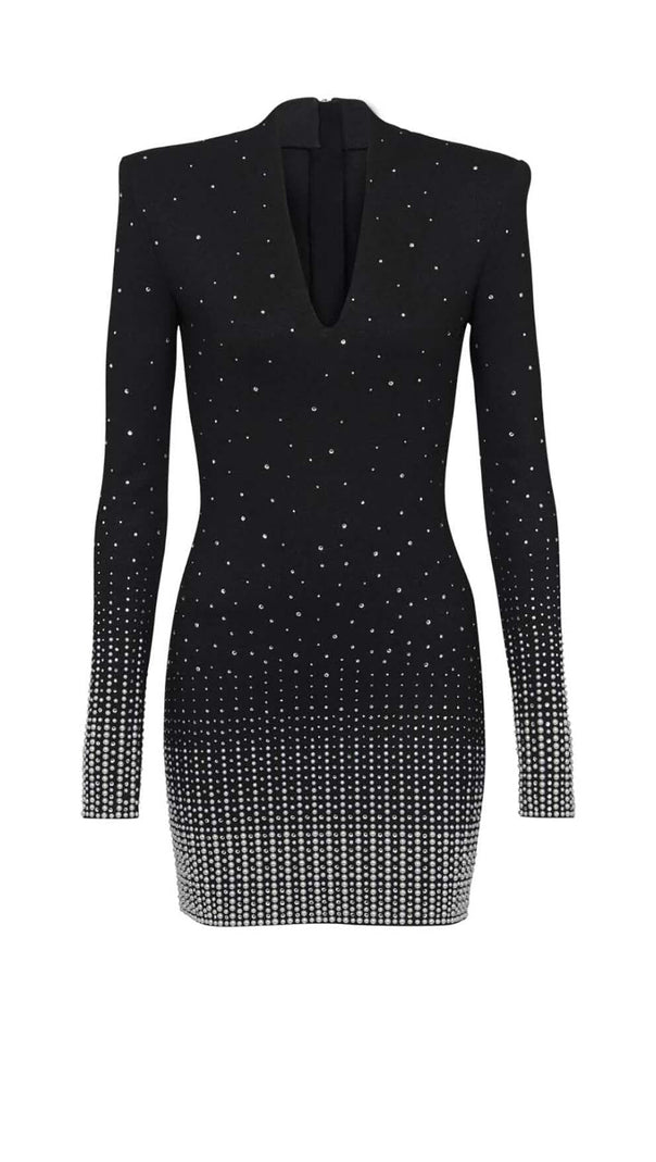 AIIZIE EMBELLISHED KNIT MINI DRESS IN BLACK - product image