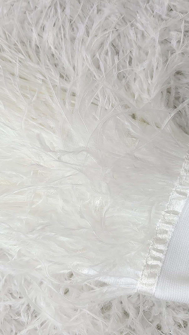 AIIZIE FEATHER BANDAGE MINI DRESS-WHITE - product image
