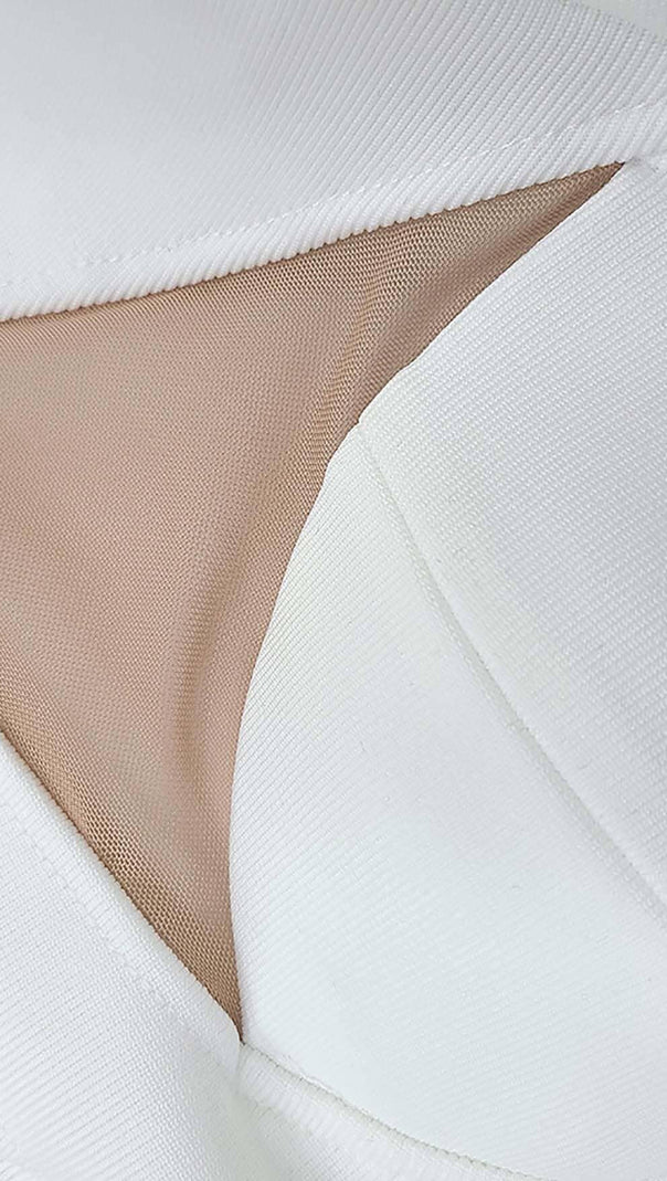 AIIZIE FEATHER BANDAGE MINI DRESS-WHITE - product image