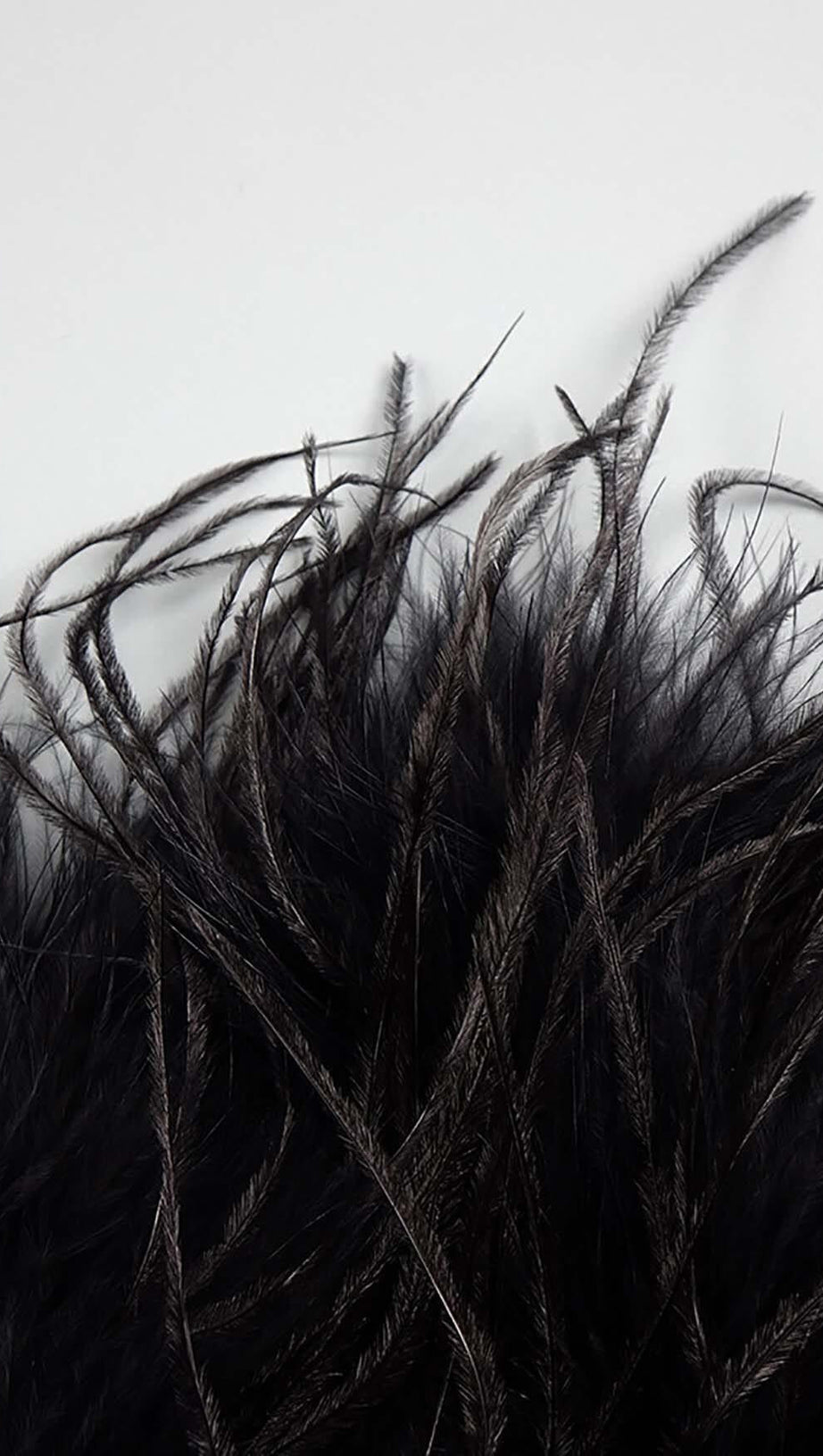 FEATHER TRIM COLD-SHOULDER MIDI DRESS IN BLACK