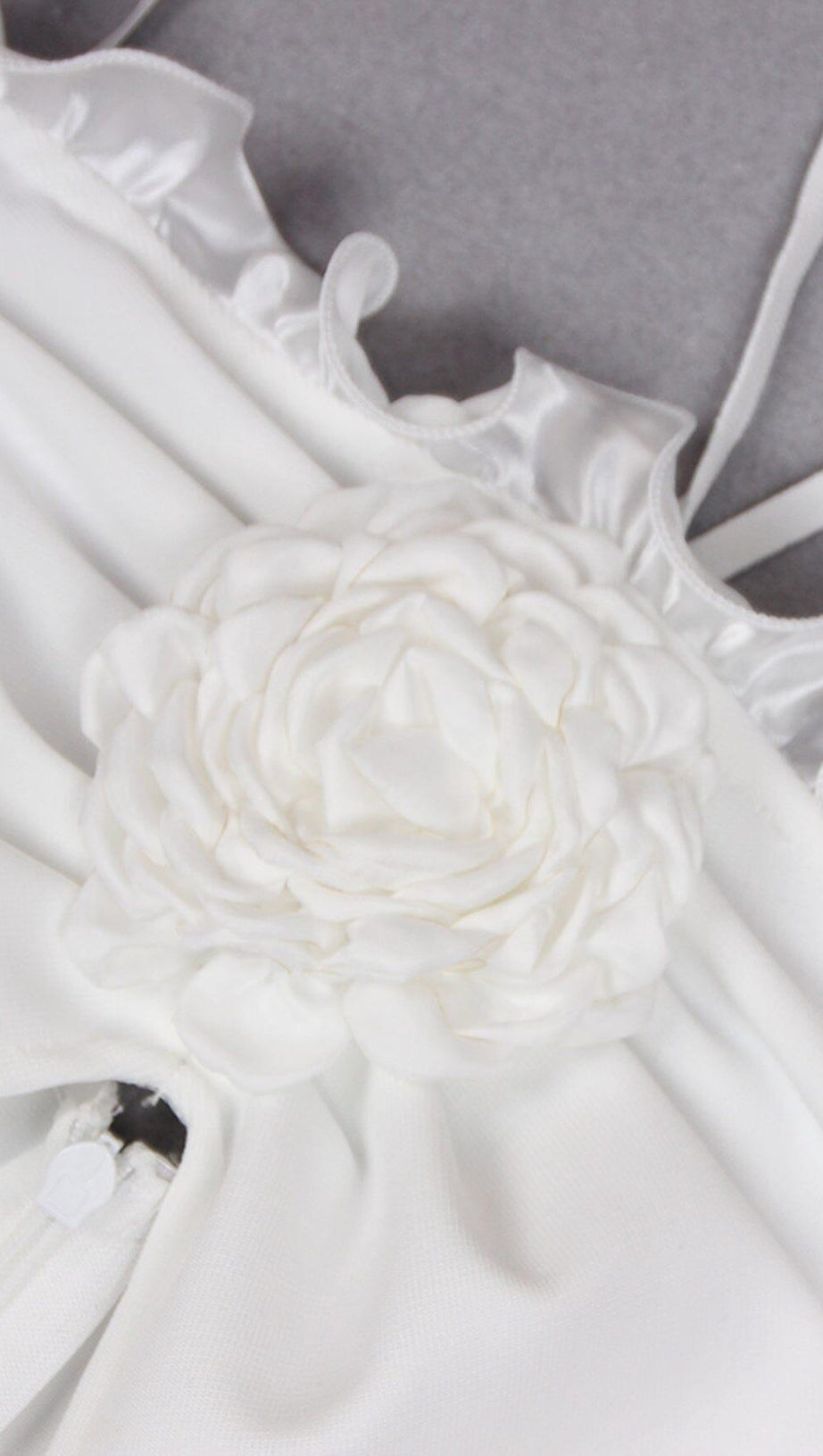 FLORAL EMBELLISHED SLIT MIDI DRESS IN WHITE