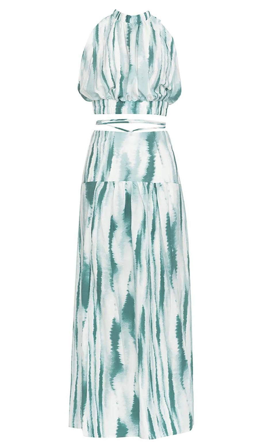 Neckholder-Maxikleid ohne Ärmel in mehreren Farben