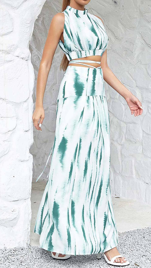 AIIZIE HALTER SLEEVELESS MAXI DRESS IN MULTI-COLOR - product image