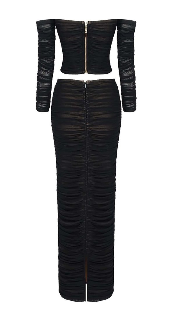 AIIZIE HEART EMBELLISHED TWO PIECE SET IN BLACK - product image