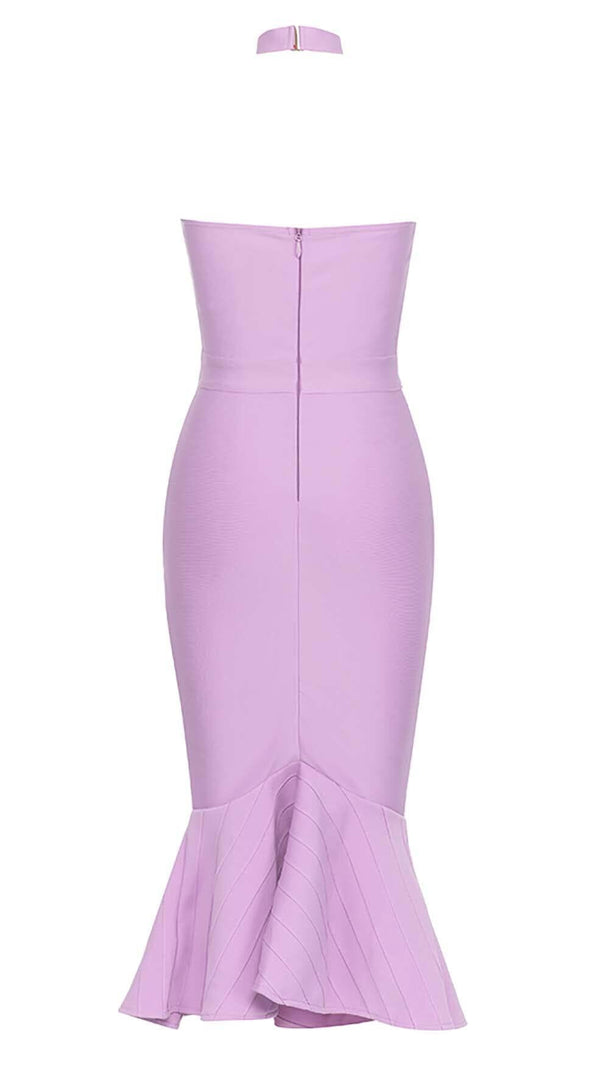 AIIZIE MERMAID CORSET MIDI DRESS IN PURPLE - product image