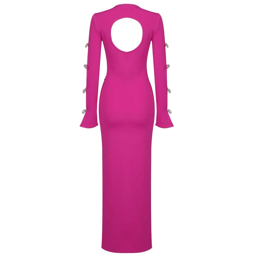 Bandage Cut Out Maxi Dress in Pink