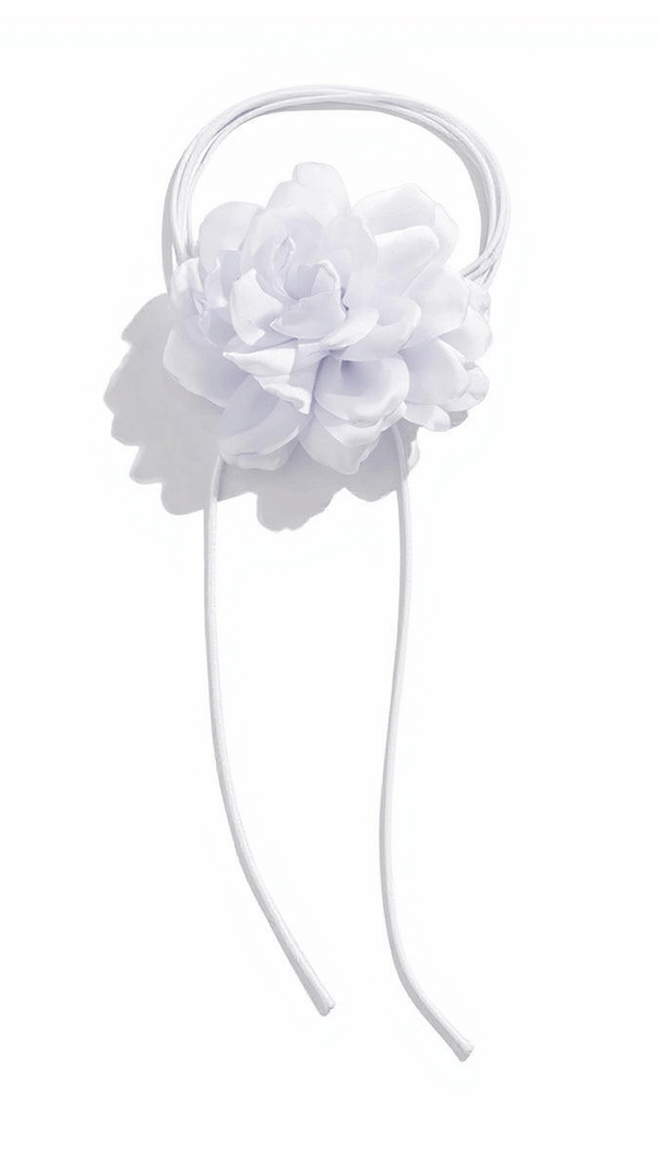 AIIZIE ROSIE WHITE FLOWER MESH CHOKER - product image