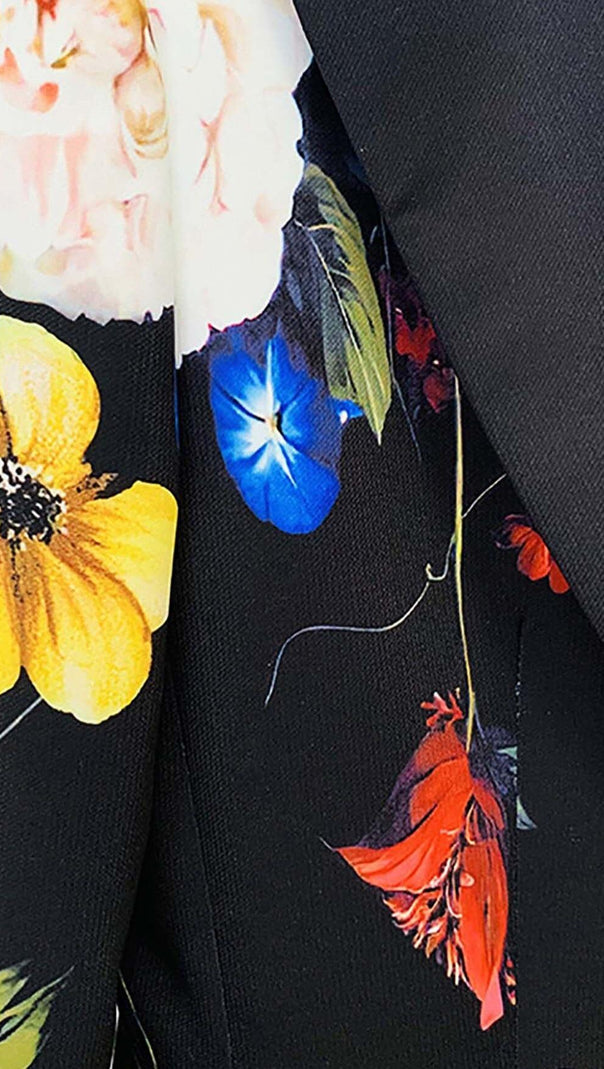 AIIZIE PRINTED BUTTON JACKET SUIT IN BLACK - product image