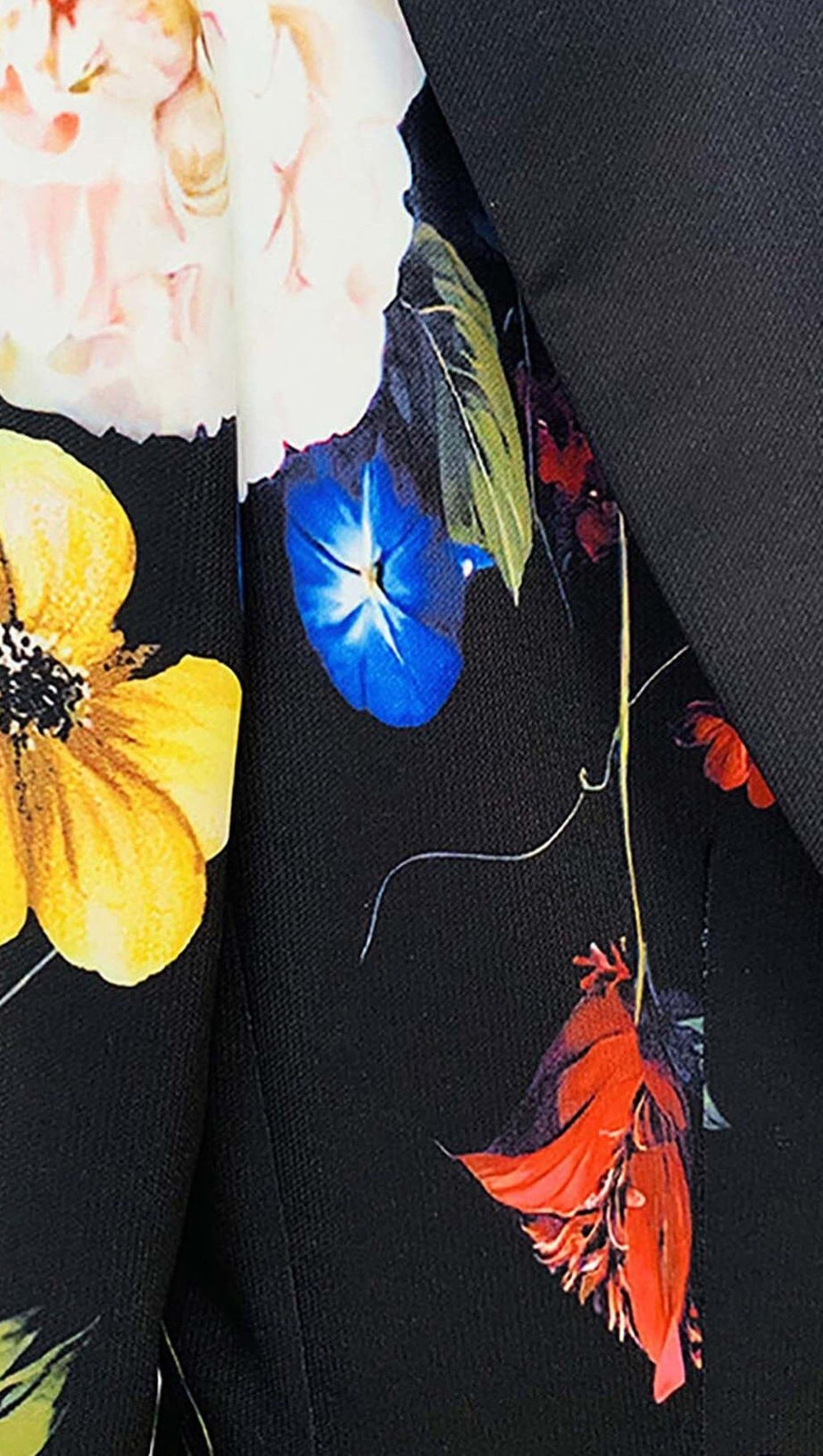 PRINTED BUTTON JACKET SUIT IN BLACK