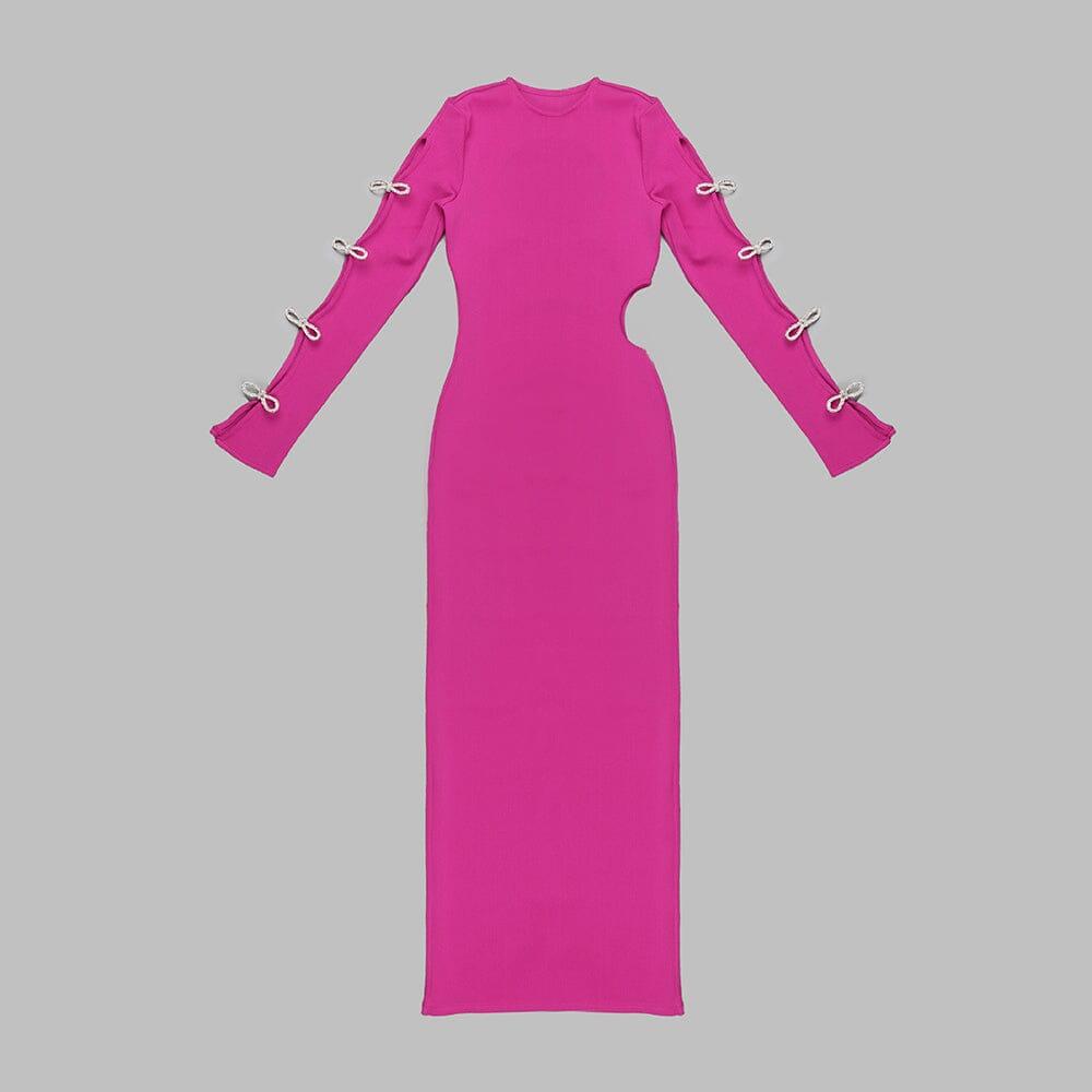 Bandage Cut Out Maxi Dress in Pink