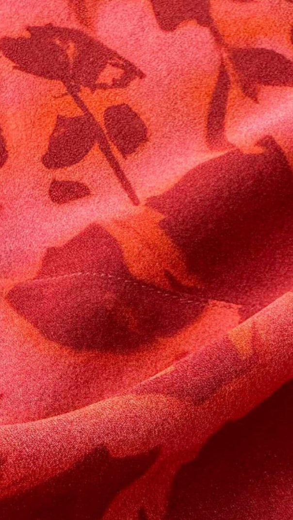 AIIZIE ROSE PRINT FLARE MAXI DRESS IN RED - product image
