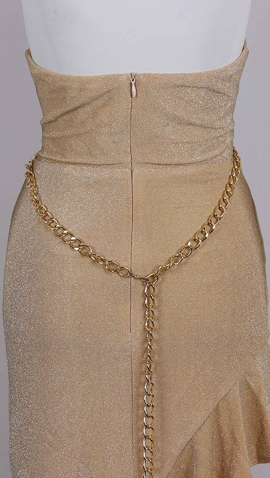 RUFFLES HALTER HIGH LOW DRESS IN GRAY