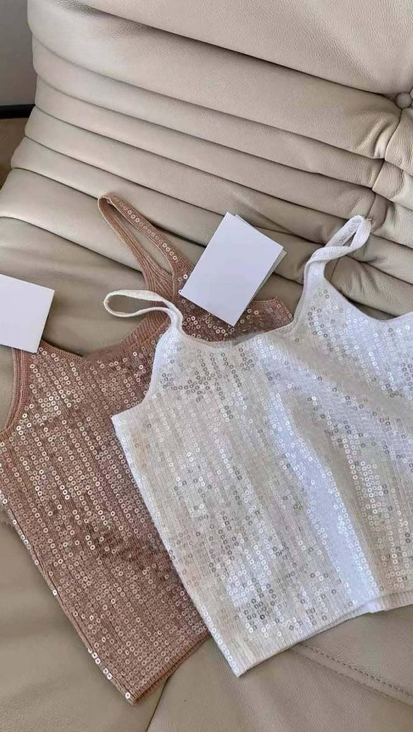 AIIZIE SEQUIN EMBROIDERED TANK TOP - product image