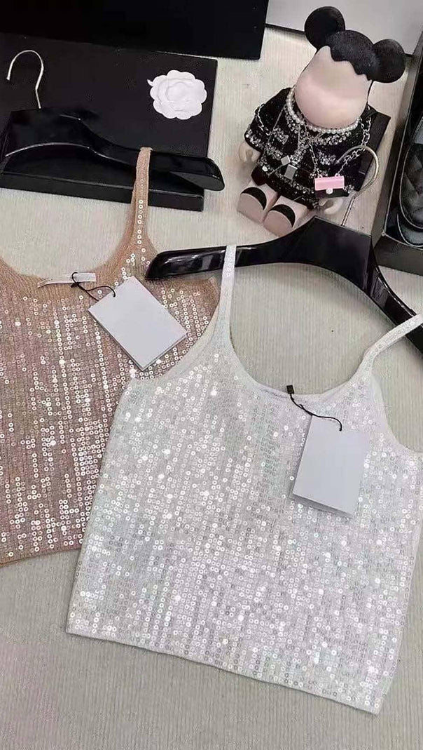 AIIZIE SEQUIN EMBROIDERED TANK TOP - product image