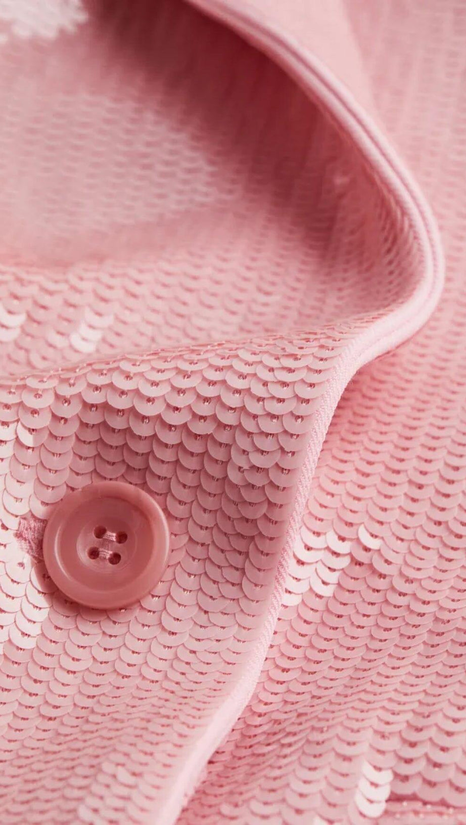 SEQUINED DOUBLE BREASTED LONG BLAZER IN PINK