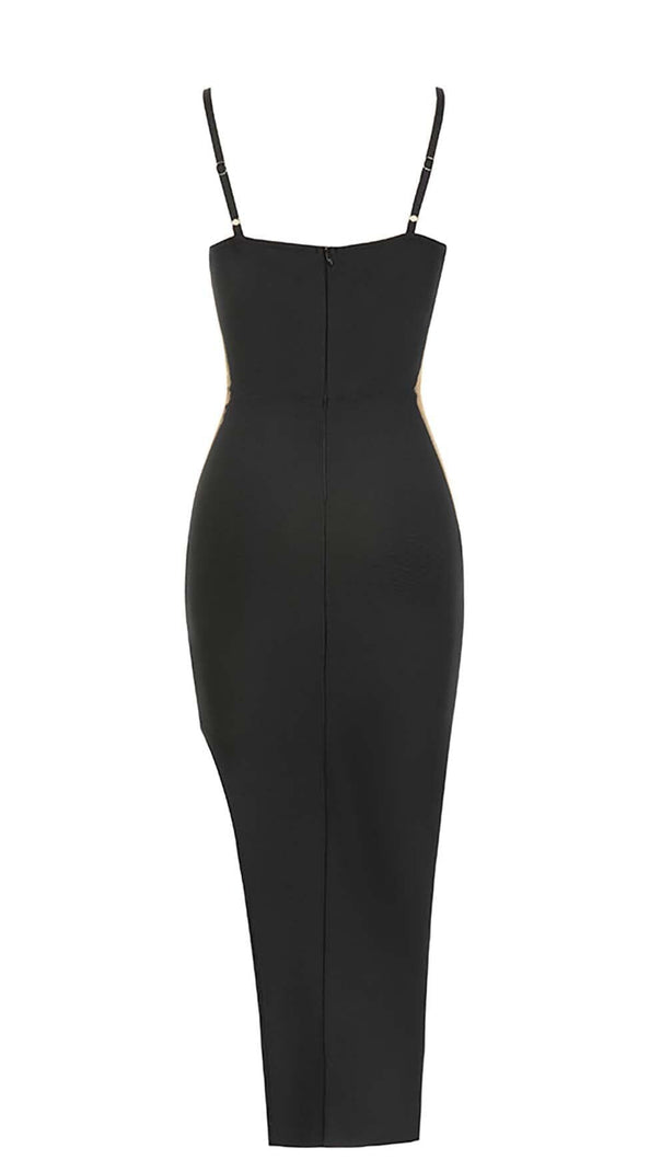 AIIZIE SPAGHETTI STRAP HIGH LOW DRESS IN BLACK - product image