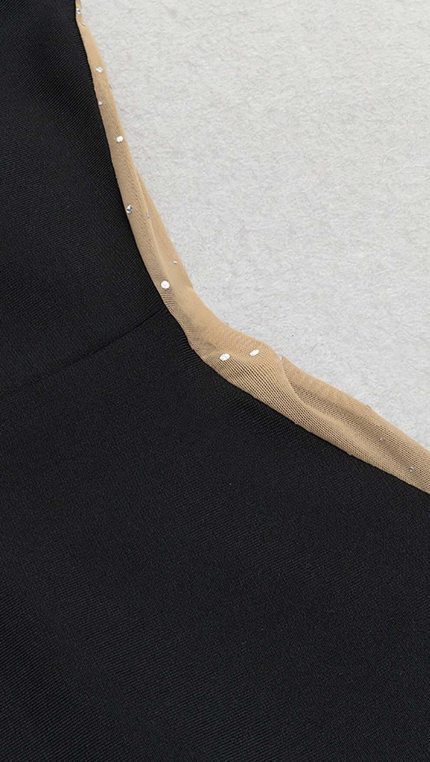 AIIZIE SPAGHETTI STRAP HIGH LOW DRESS IN BLACK - product image