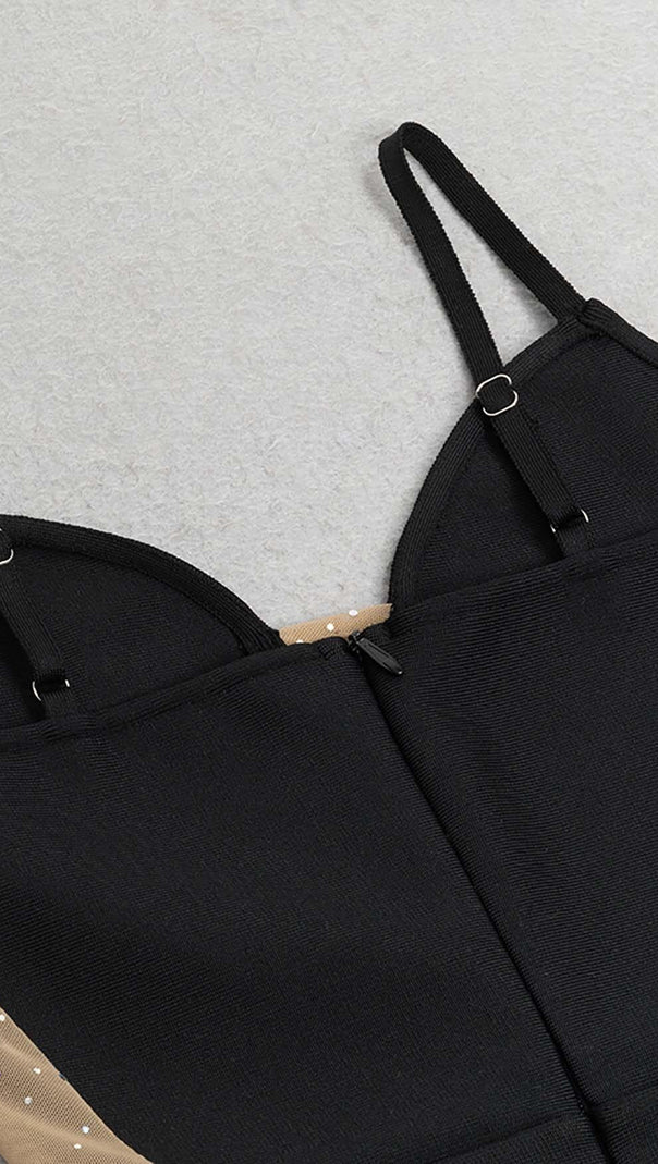 AIIZIE SPAGHETTI STRAP HIGH LOW DRESS IN BLACK - product image