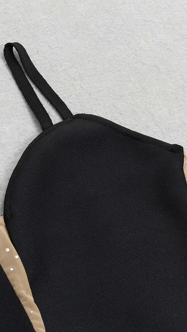 AIIZIE SPAGHETTI STRAP HIGH LOW DRESS IN BLACK - product image