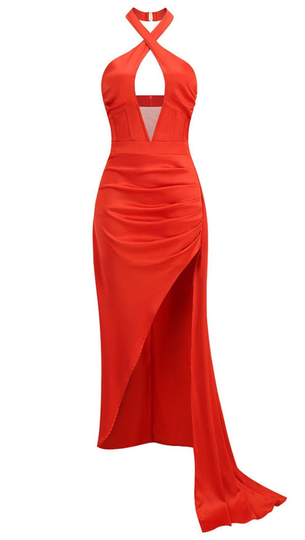 AIIZIE SLEEVELESS THIGH SLIT MAXI DRESS IN RED - product image