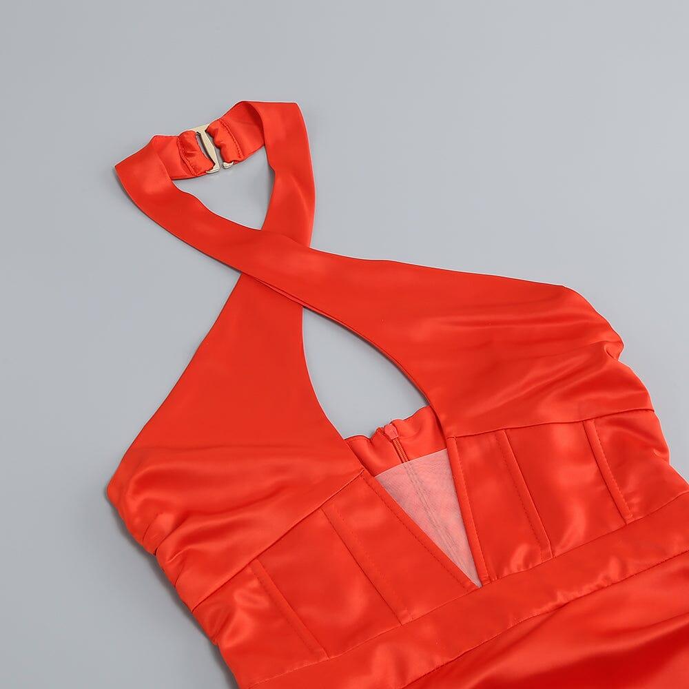 AIIZIE SLEEVELESS THIGH SLIT MAXI DRESS IN RED - product image