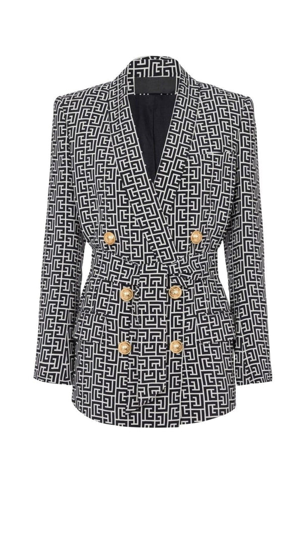 AIIZIE COLOURWAY BELTED DOUBLE-BREASTED BLAZER - product image
