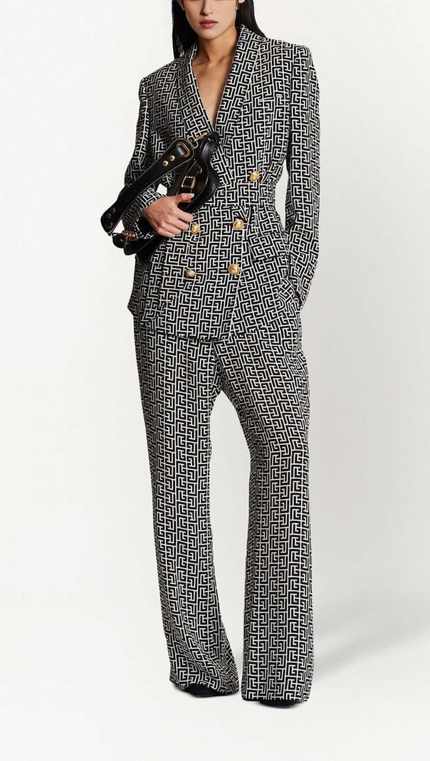 AIIZIE COLOURWAY BELTED DOUBLE-BREASTED BLAZER - product image