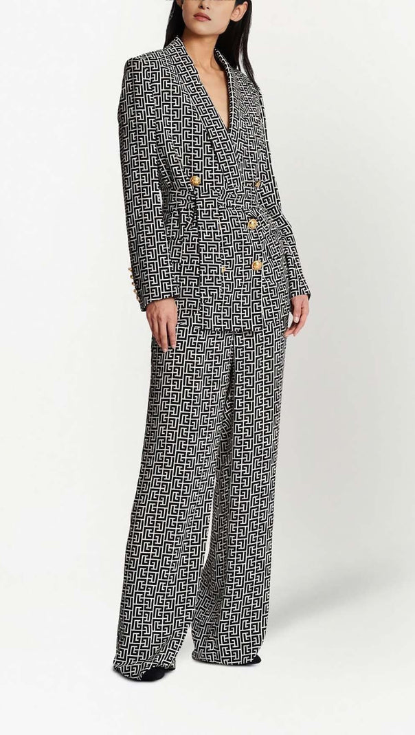 AIIZIE COLOURWAY BELTED DOUBLE-BREASTED BLAZER - product image