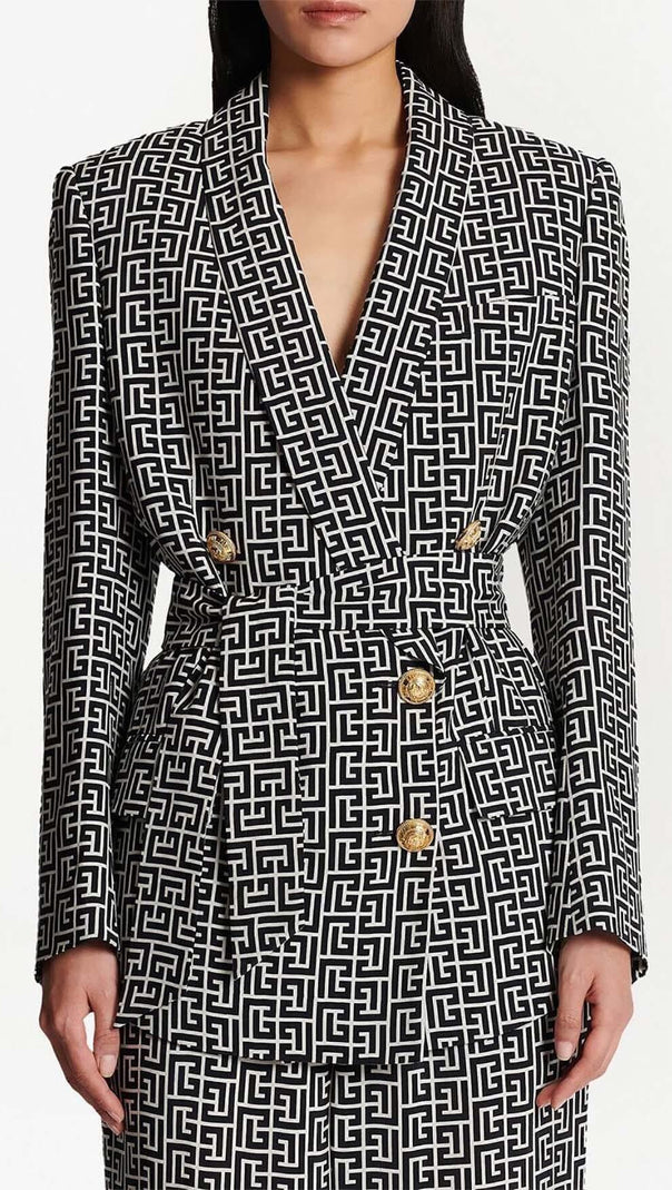 AIIZIE COLOURWAY BELTED DOUBLE-BREASTED BLAZER - product image