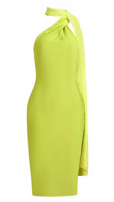 KINGA HALTERNECK BANDAGE MIDI DRESS