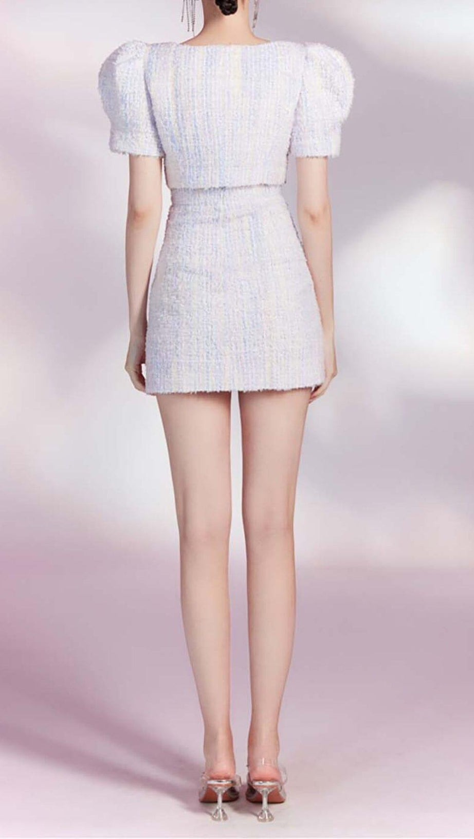 COMPLETO DUE PEZZI LILLA CON CRISTALLI