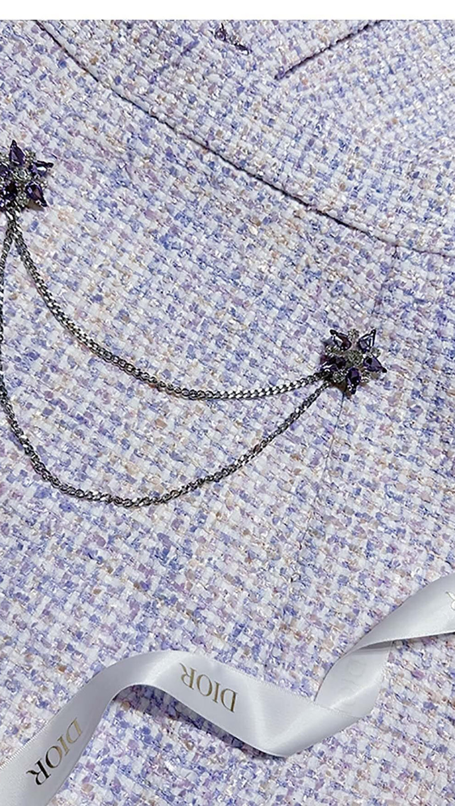 COMPLETO DUE PEZZI LILLA CON CRISTALLI