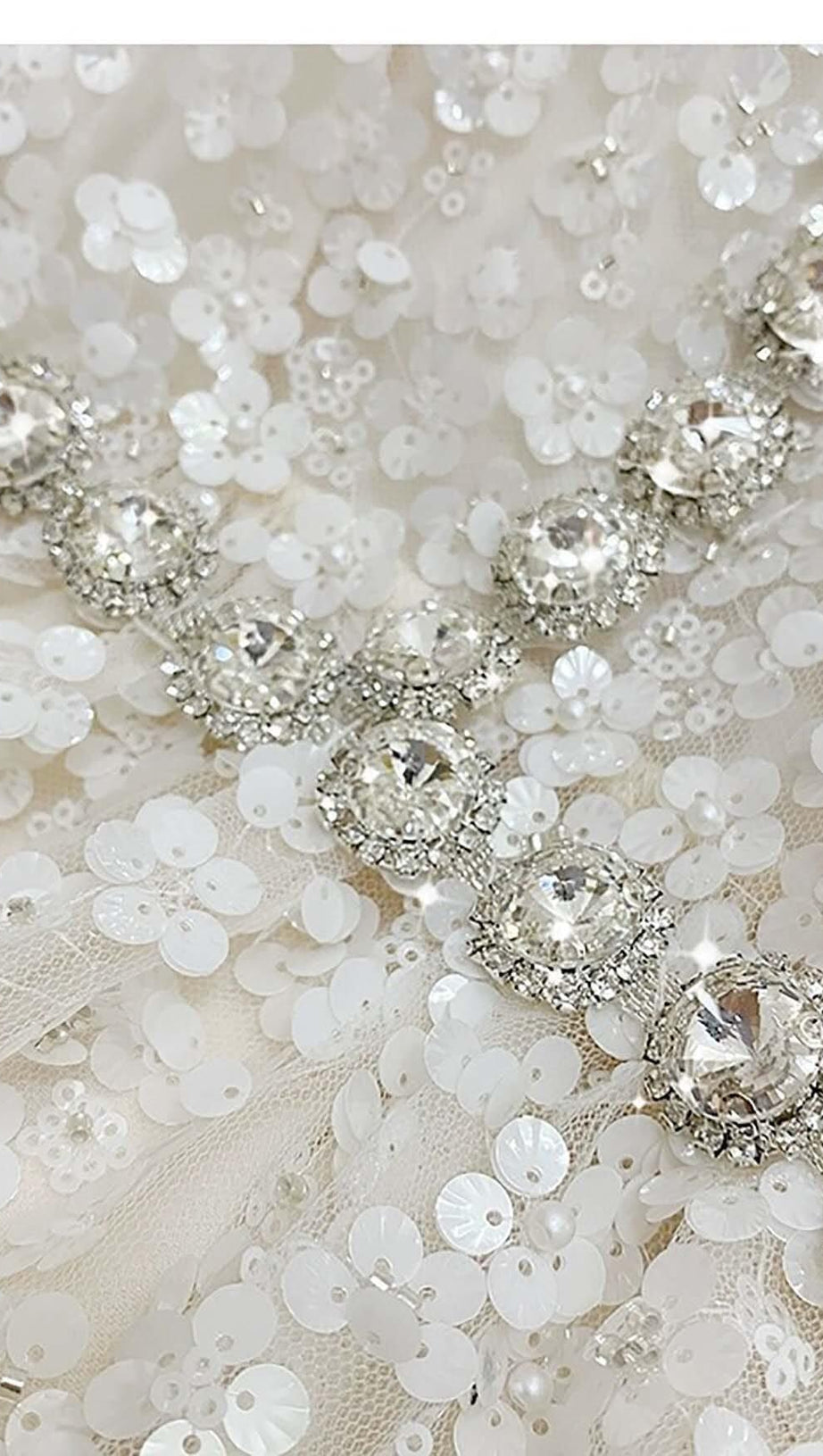 CRYSTAL HALTER MINI DRESS IN WHITE