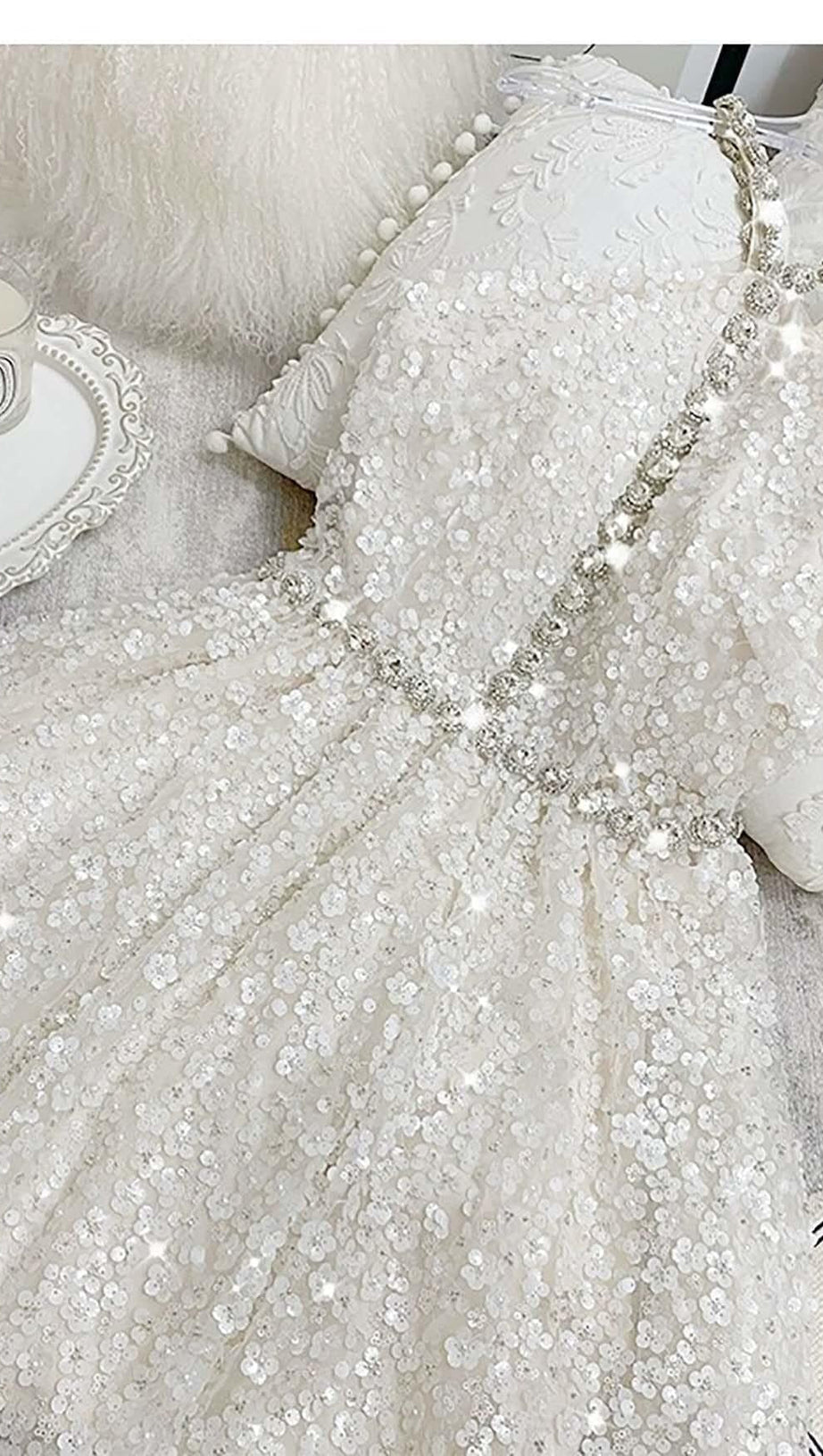 CRYSTAL HALTER MINI DRESS IN WHITE