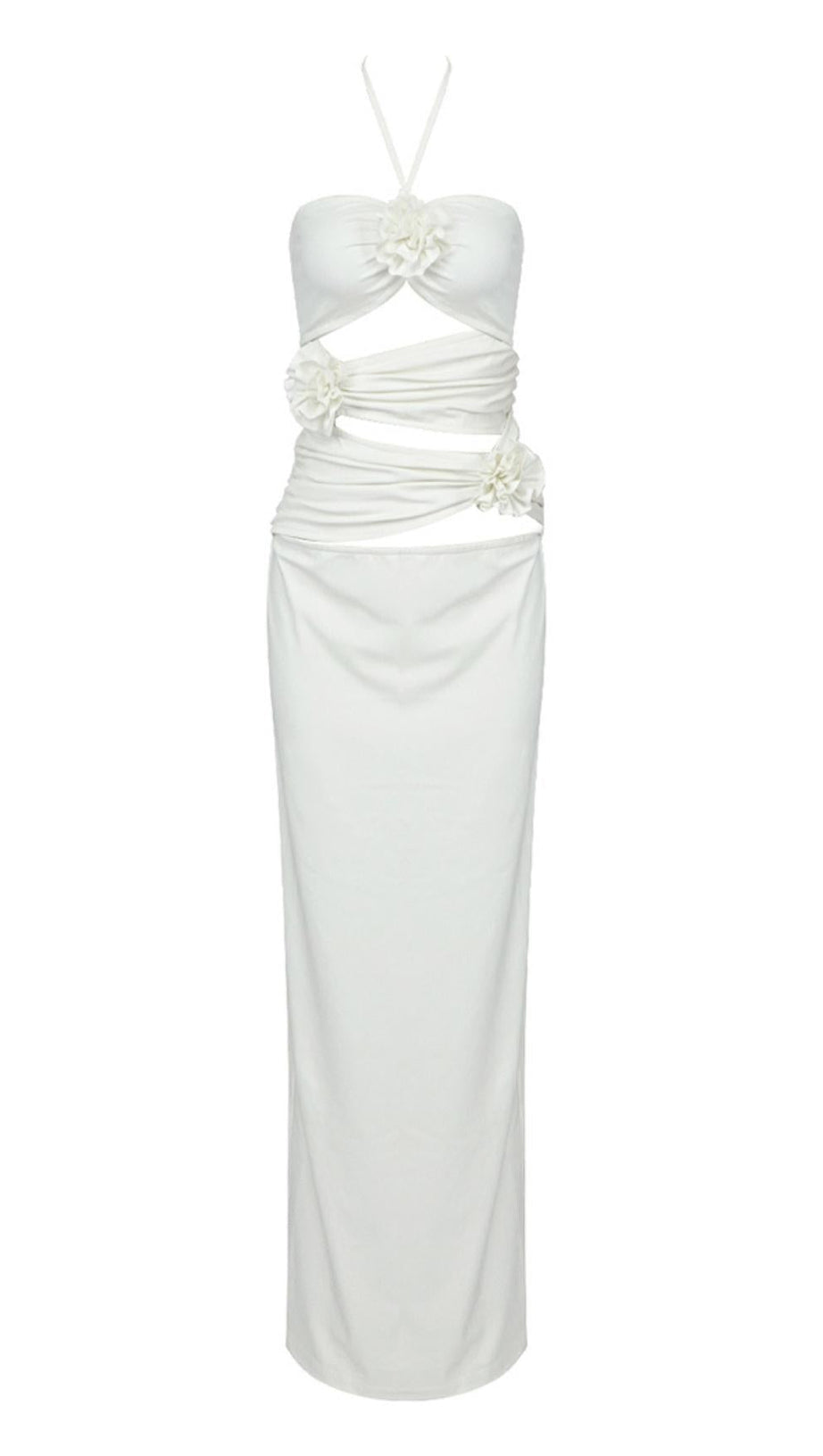 CUT OUT MAXI DRESS IN WHITE
