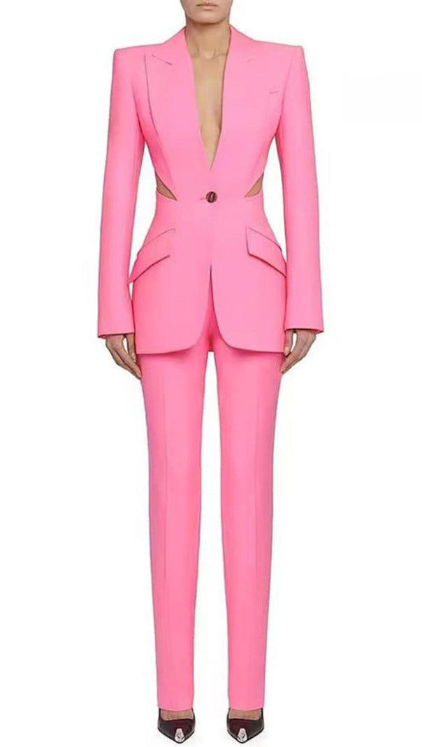 AIIZIE CUTOUT BLAZER SUIT IN PINK - product image